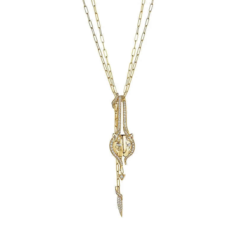 Hueb,18k Onsa Yellow Gold Necklace With 1.40 Cts Vs-Gh Diamonds,20"