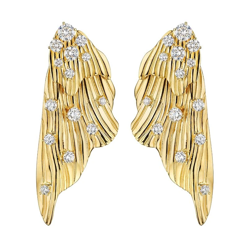 Hueb,18k Bahia Yellow Gold Earring With 1.00 Cts Vs-Gh Diamonds,ONE SIZE