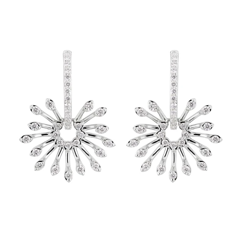 Hueb,18k Luminus White Gold Earring With 0.68 Cts Vs-Gh Diamonds,ONE SIZE