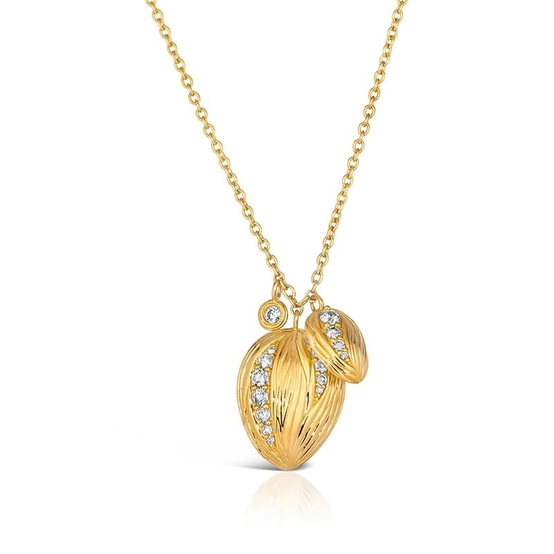 Hueb,18k Amazonia (buriti) Yellow Gold Necklace With 0.42 Cts Vs-Gh Diamonds,18"
