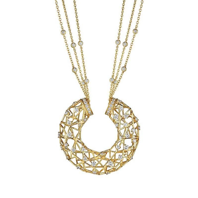 Hueb,18k Estelar Yellow Gold Necklace With 2.87 Cts Vs-Gh Diamonds,24"