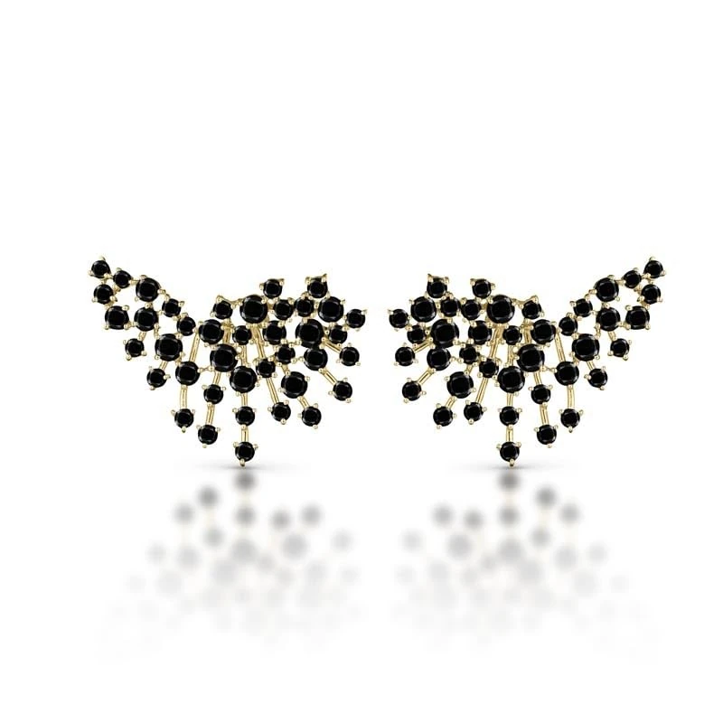 Hueb,18k Luminus Yellow Gold Earring With 4.88 Cts Vs-Gh Diamonds,ONE SIZE
