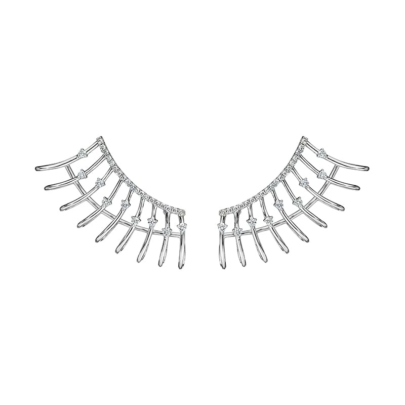 Hueb,18k Luminus White Gold Earring With 0.31 Cts Vs-Gh Diamonds,ONE SIZE