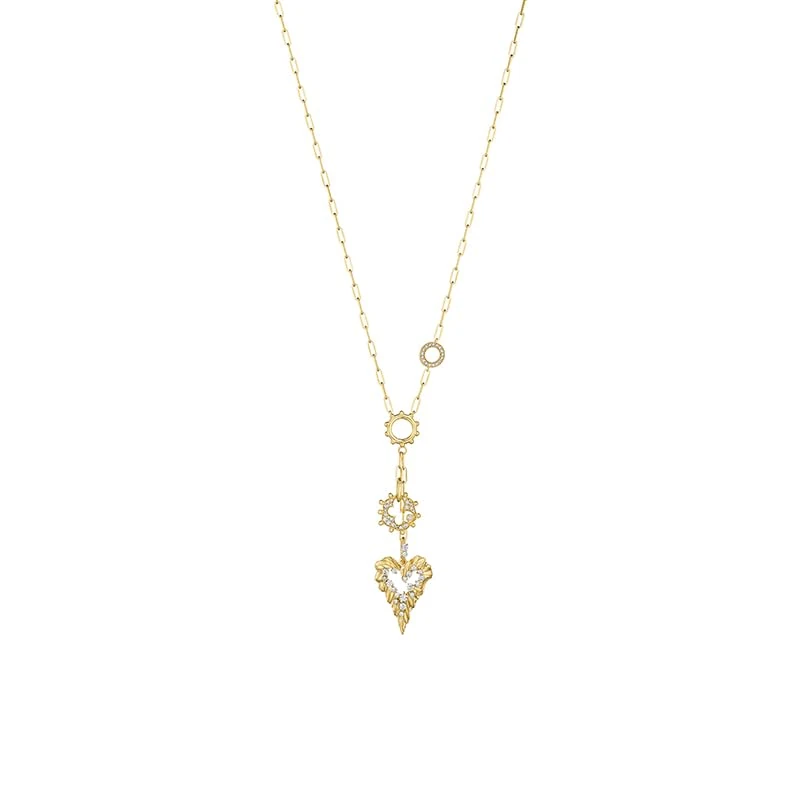 Hueb,18k Penka Yellow Gold Necklace With 0.83 Cts Vs-Gh Diamonds,18"