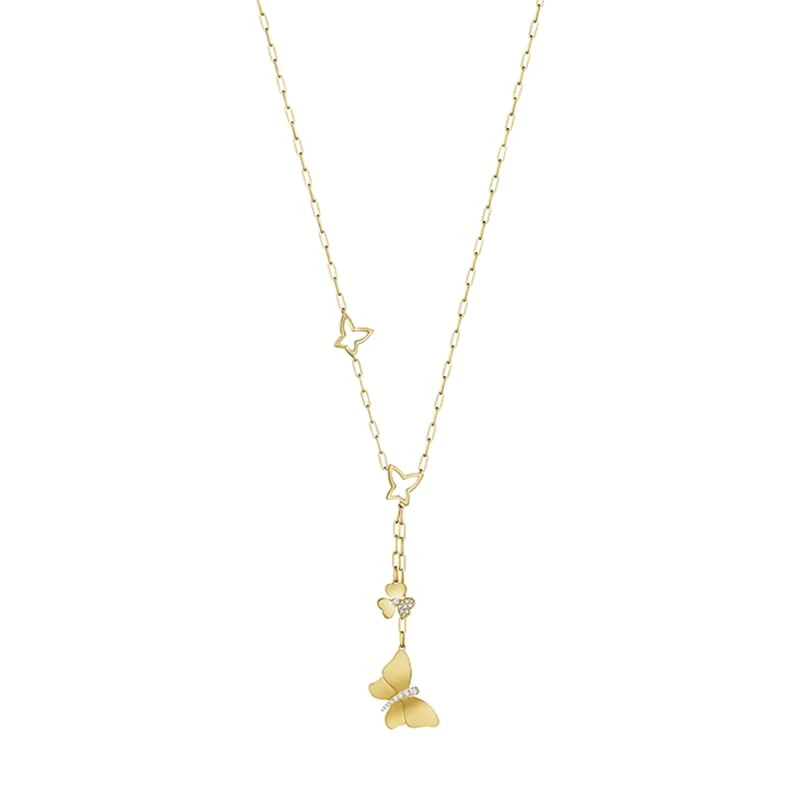 Hueb,18k Penka Yellow Gold Necklace With 0.23 Cts Vs-Gh Diamonds,18"