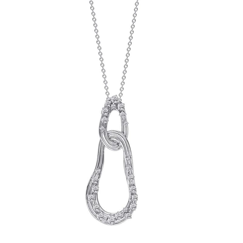 Hueb,18k Bahia White Gold Necklace With 0.73 Cts Vs-Gh Diamonds,18"