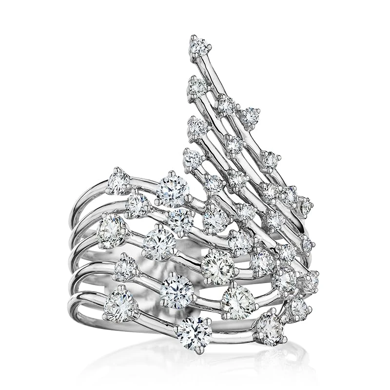 Hueb 18k Luminus White Gold Ring with 1.06 Ct VS-GH Diamonds - 5.86g