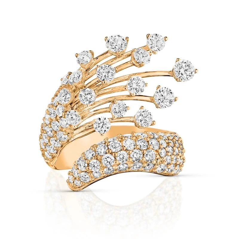 Hueb,18k Luminus Yellow Gold Ring With 2.95 Cts Vs-Gh Diamonds,7