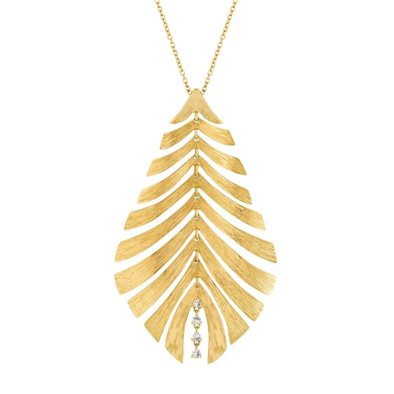 Hueb,18k Bahia Yellow Gold Necklace With 0.07 Cts Vs-Gh Diamonds,16"