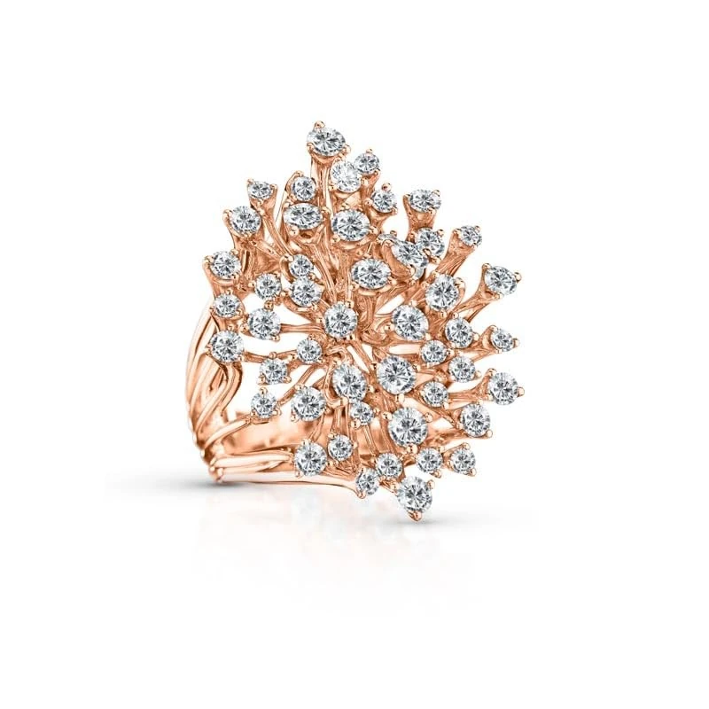 Hueb 18k Luminus Pink Gold Ring with 3ct VS-GH Diamonds