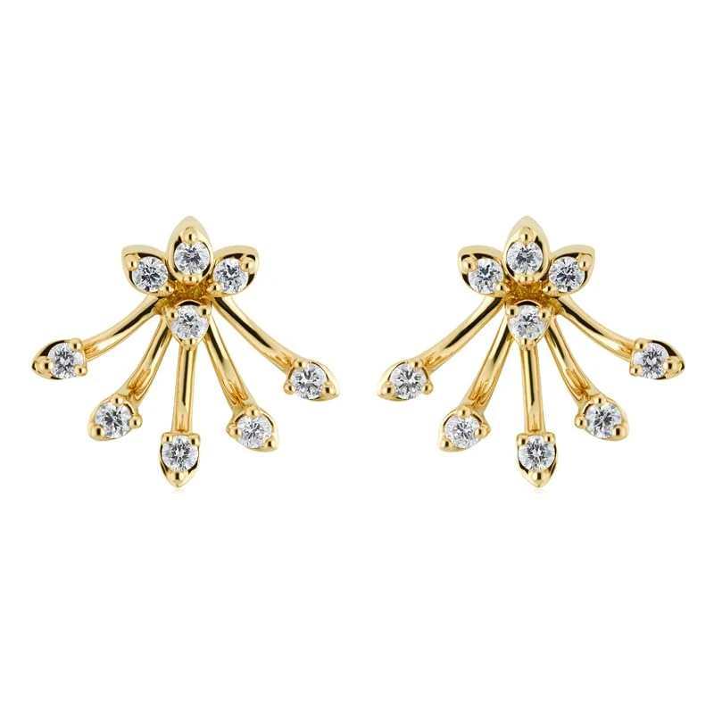 Hueb,18k Luminus Yellow Gold Earring With 0.22 Cts Vs-Gh Diamonds,ONE SIZE