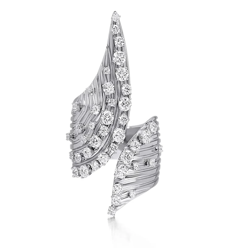 Hueb,18k Bahia White Gold Ring With 0.20 Cts Vs-Gh Diamonds,7
