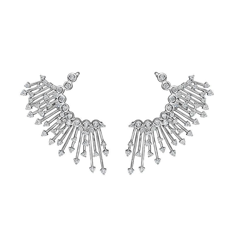 Hueb,18k Luminus White Gold Earring With 1.22 Cts Vs-Gh Diamonds,ONE SIZE