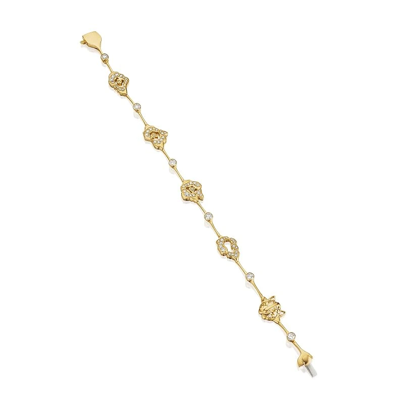 Hueb,18k Onsa Yellow Gold Bracelet/bangle With 1.59 Cts Vs-Gh Diamonds,LARGE
