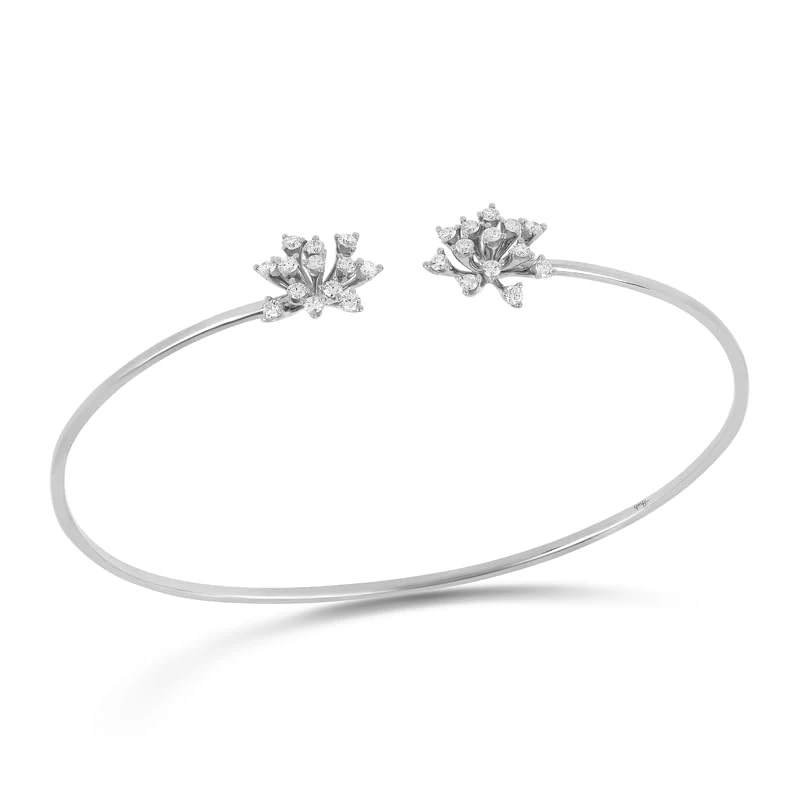 Hueb,18k Luminus White Gold Bracelet/bangle With 0.30 Cts Vs-Gh Diamonds,MEDIUM