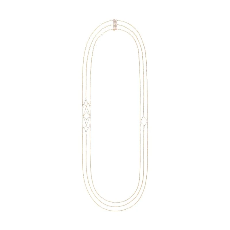Hueb,18k Estelar Yellow Gold Necklace With 1.44 Cts Vs-Gh Diamonds,36"