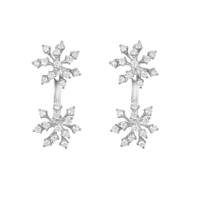 Hueb,18k Luminus White Gold Earring With 0.75 Cts Vs-Gh Diamonds,ONE SIZE