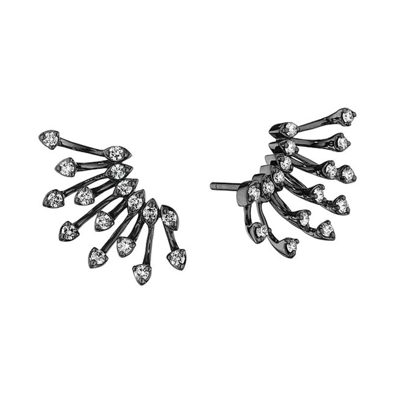 Hueb,18k Luminus White Gold And Black Rhodium Earring With 0.55 Cts Vs-Gh Diamonds,ONE SIZE