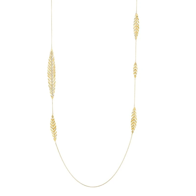 Hueb,18k Bahia Yellow Gold Necklace With 0.79 Cts Vs-Gh Diamonds,36"