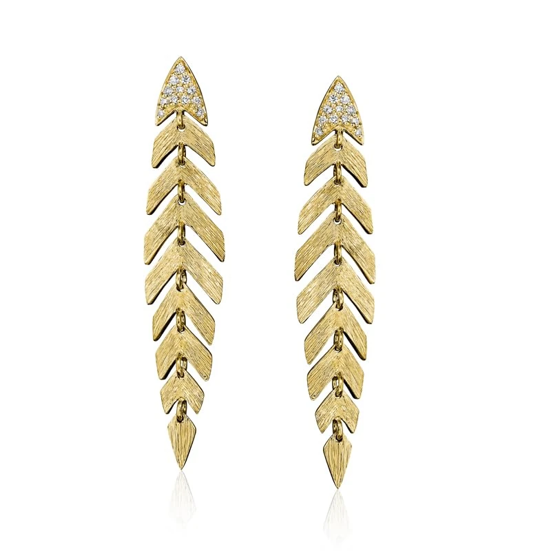 Hueb,18k Bahia Yellow Gold Earring With 0.13 Cts Vs-Gh Diamonds,ONE SIZE