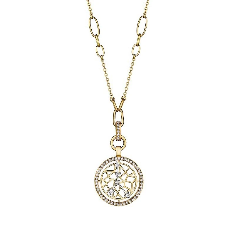 Hueb,18k Estelar Yellow And White Gold Cancer Necklace With 0.84 Cts Vs-Gh Diamonds,18"