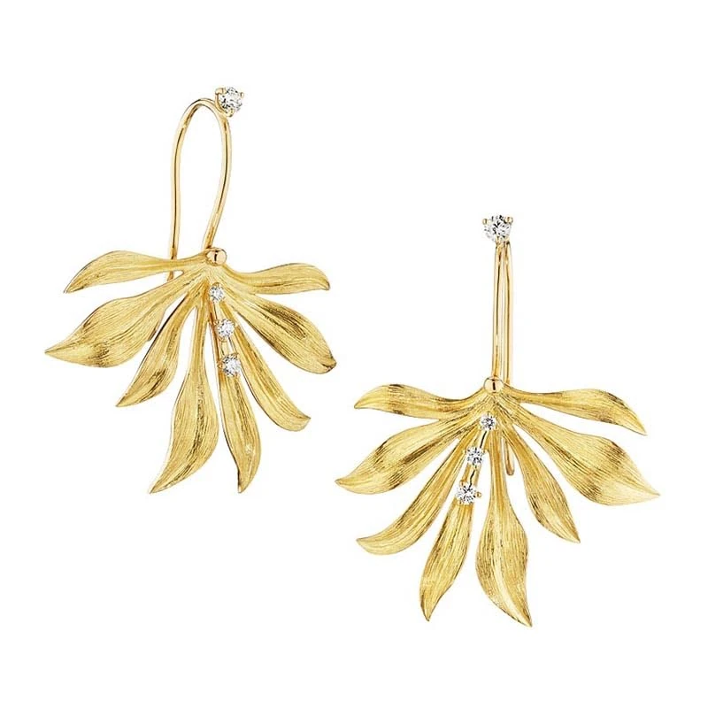 Hueb,18k Bahia Yellow Gold Earring With 0.27 Cts Vs-Gh Diamonds,ONE SIZE
