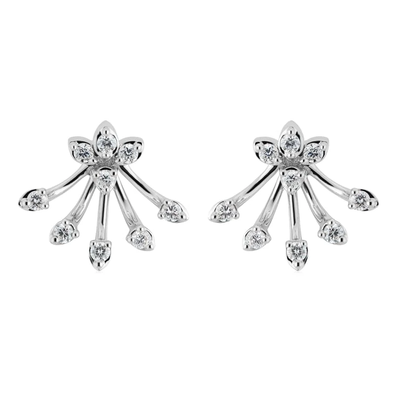 Hueb,18k Luminus White Gold Earring With 0.22 Cts Vs-Gh Diamonds,ONE SIZE