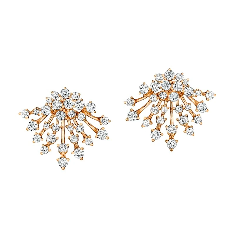 Hueb,18k Luminus Pink Gold Earring With 2.06 Cts Vs-Gh Diamonds,ONE SIZE
