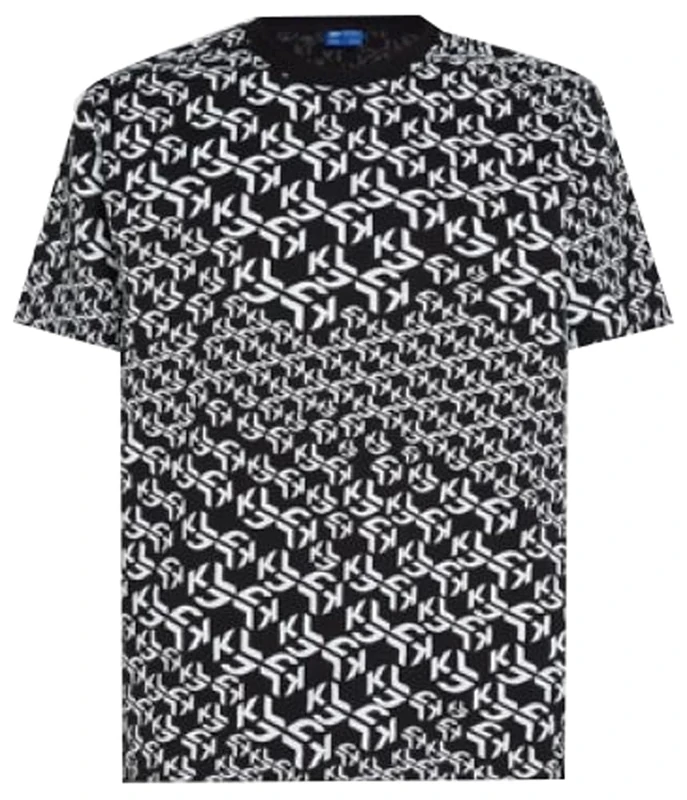KARL LAGERFELD JEANS, Men's, Regular Short Sleeve Monogram Logo Tee, Regular Fit, Multicolor, M
