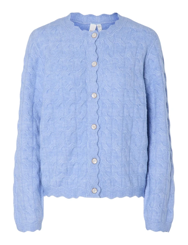 Y.A.S Women's Yasbubera LS Knit Cardigan S. Noos, Vista Blue, L