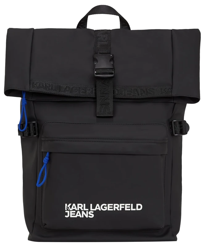 KARL LAGERFELD JEANS, Men's, Coated Pu Backpack, Black, One size