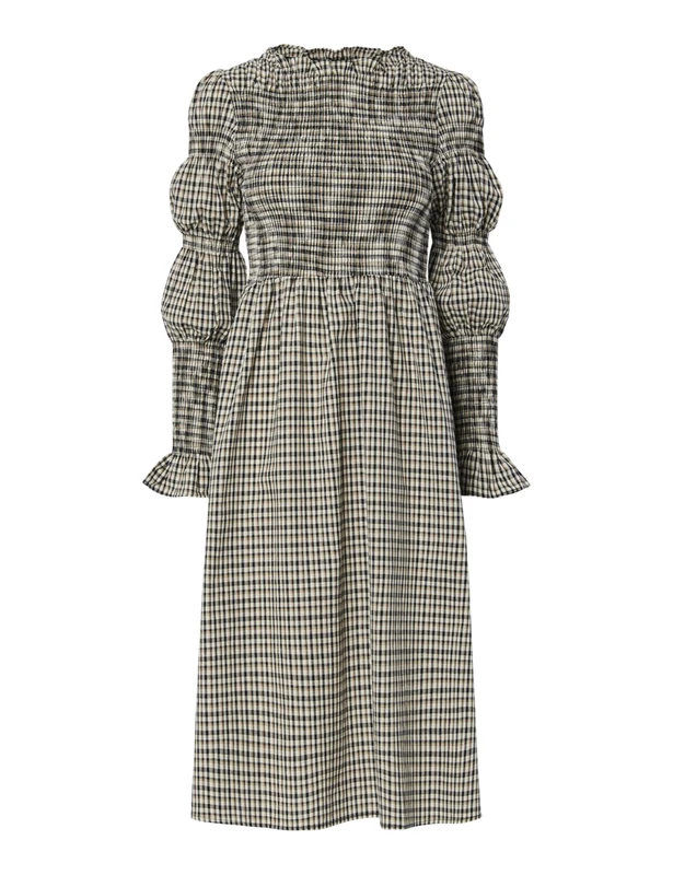 Y.A.S Yaschemma Ls Smock Midi Dress Noos, Eggnog, L