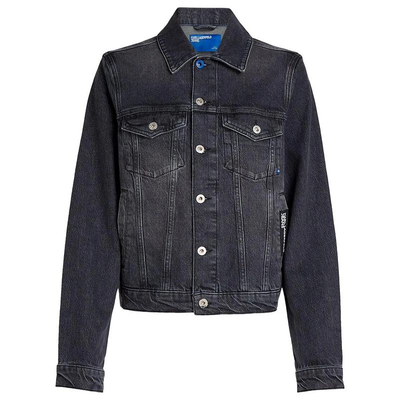 KARL LAGERFELD JEANS Women Regular Denim Jacket Washed Dark Grey S