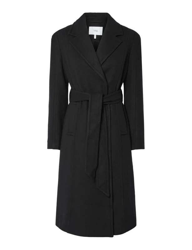YAS Women's Yaskali Wool Blend Coat S. Noos Yaskali Wool Blend Coat S. Noos (Pack of 1), black, 10