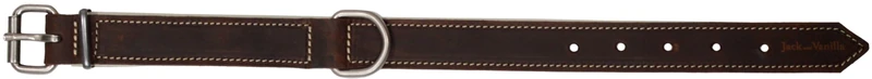 JACK AND VANILLA, Large Genuine Leather Dog Collar, Stylish and Comfortable Design, Adjustable, Secure Buckle, 30mm Wide, 60cm Long, Beige, XL, Modena