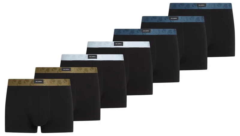 KARL LAGERFELD B.V Kameo Logo Trunk Set (7 Pack), Midnight Clear Sky Olive, S, Midnight-clear sky-olive, S