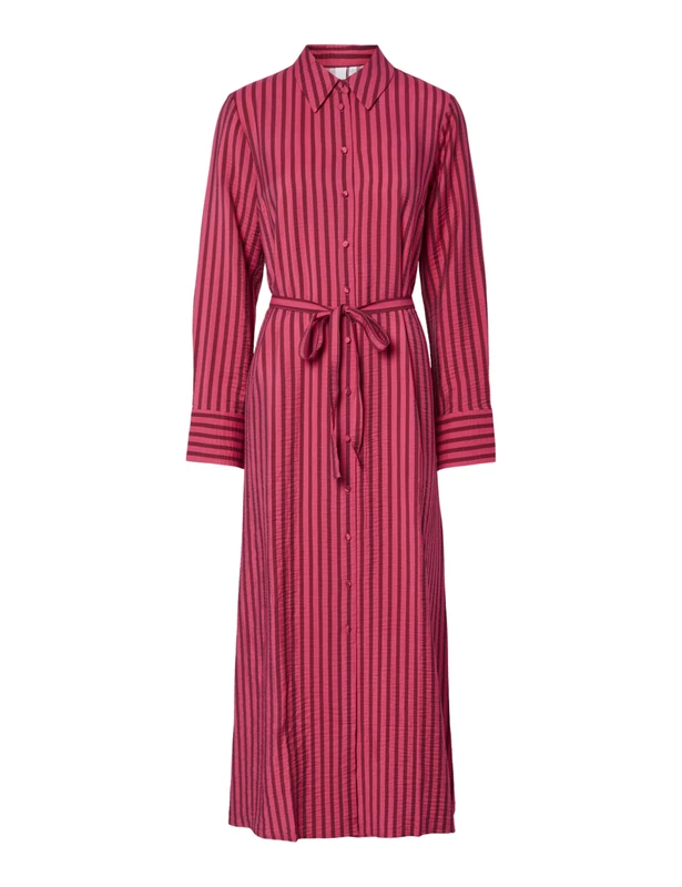 Y.A.S Yaskaya LS Long Shirt Dress S. Noos, Rethink Pink, 8