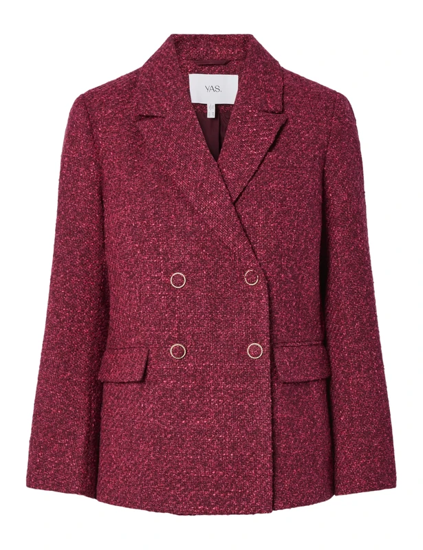 Y.A.S Yaspetra Ls Boucle Blazer S. Noos, Tibetan Red, 12