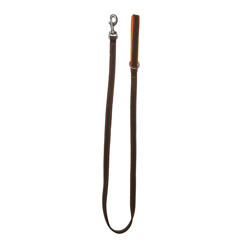 JACK AND VANILLA, Modena Genuine Leather Lead 18 mm x 130 cm, Stylish Classic Brown Design, Durable and Comfortable, Ideal for Controlling Your Pet During Walks, Model Modena