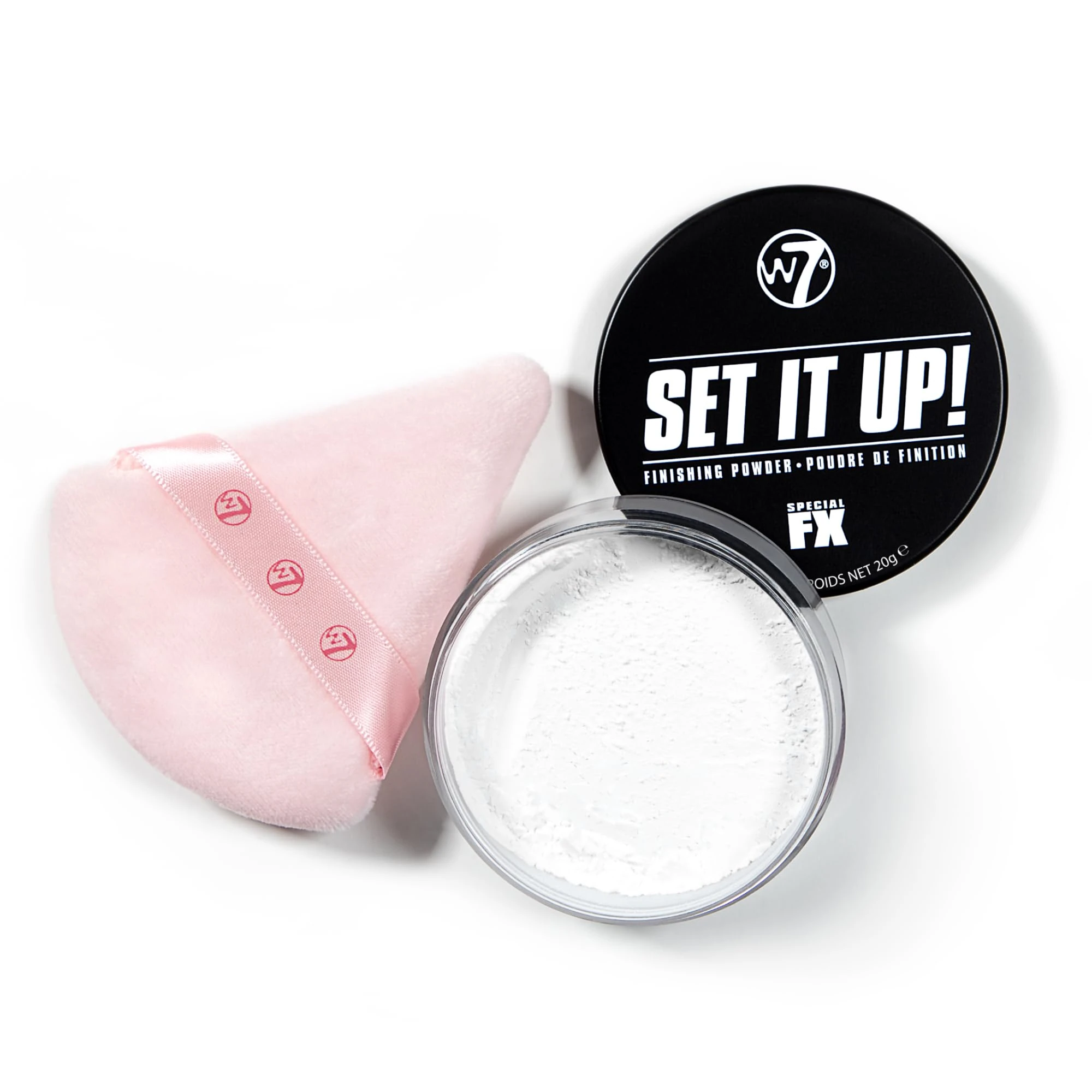 W7 Set It Up! Loose Setting Powder & Precision Puff – Translucent, Feather-Light Finishing Powder & Soft Puff for a Flawless, Matte Finish – Easy, Mess-Free Application for Every Makeup Lover!