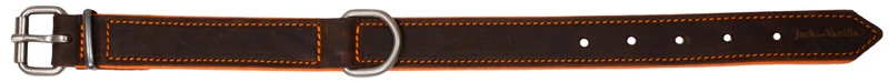 JACK AND VANILLA, Wide Genuine Leather Collar Elegant and Durable Design Adjustable for Optimal Comfort Classic Brown 30mm x 60cm Occasions Modena