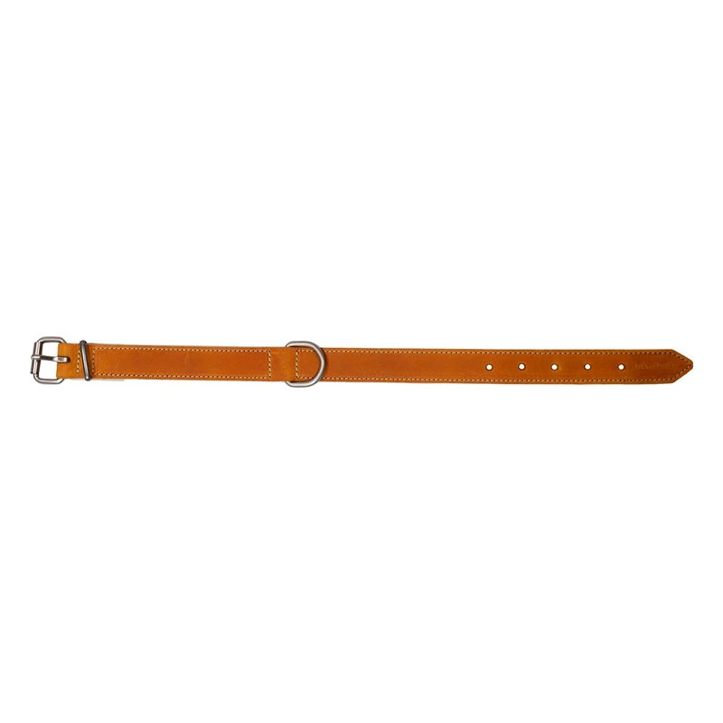 JACK AND VANILLA, Cognac Leather Collar Wide 30 mm, Adjustable 60 cm, Elegant and Comfortable Design for Dogs and Cats, Durable and Easy to Care, Size XL, Cognac, Modena Model