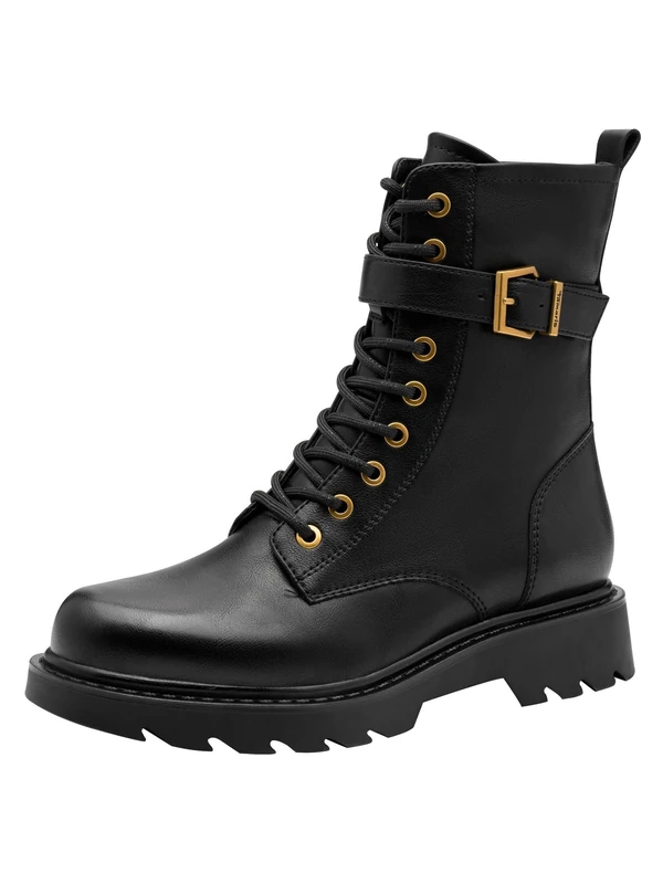 Tamaris Women's Lace Boot Flat 1-25228-45 Ankle Boots, black, 4 UK - Image 1
