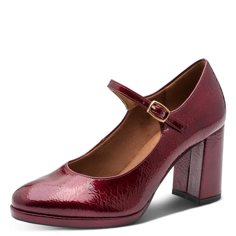 Tamaris 1-22462-45 Women's Pump with Strap, Merlot, 7 UK