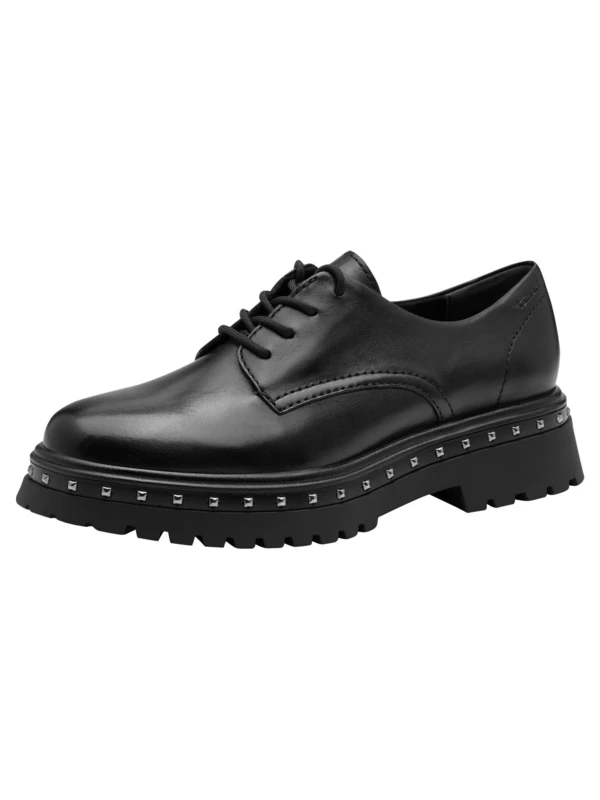 Tamaris Women's Lace-Up 1-23748-45 Oxford Shoe, Black, 40 EU, Black, 8 UK