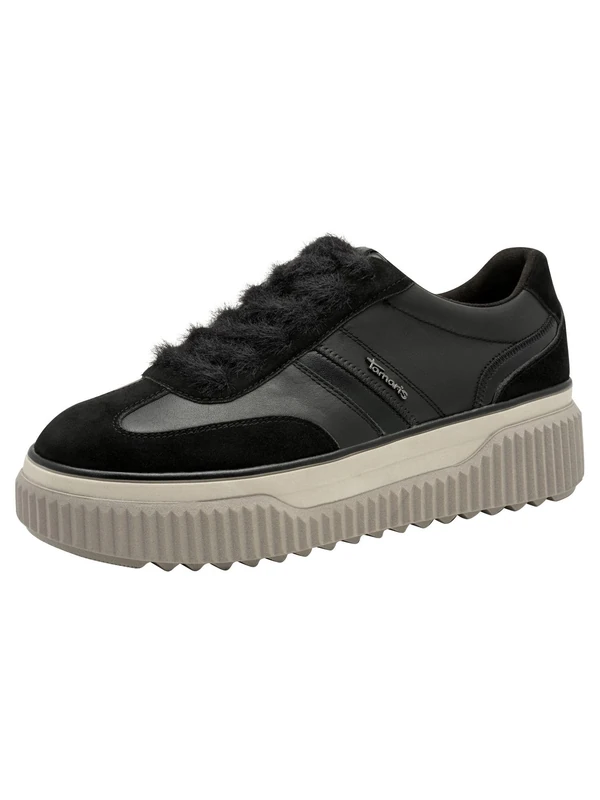 Tamaris Women's Flat Lace-Up Shoes, Black (Black Leather), 6.5 UK