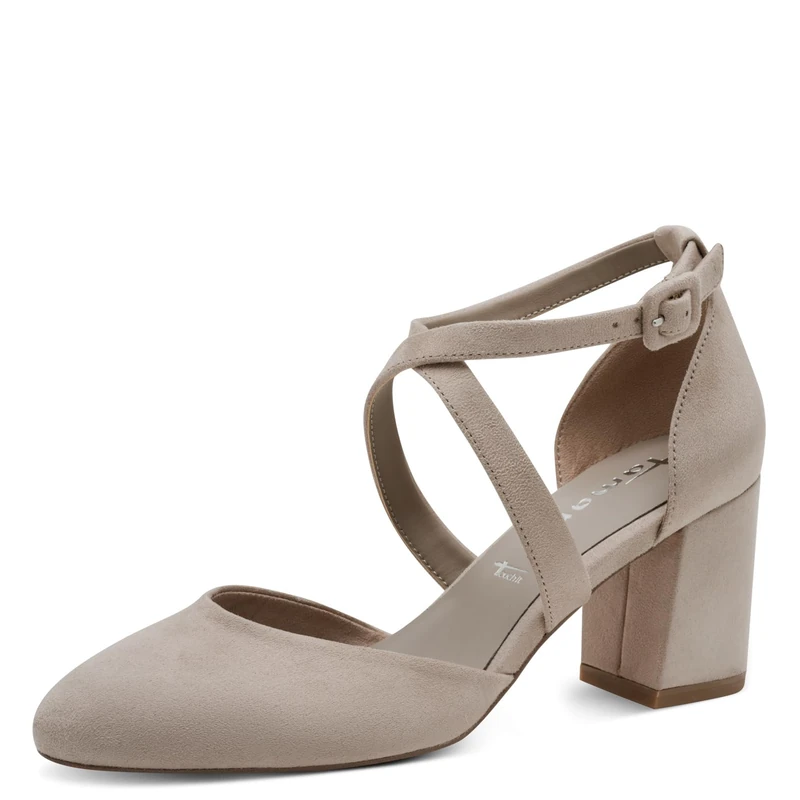 Tamaris Women's Vegan Court Shoes, Taupe, 7.5 UK