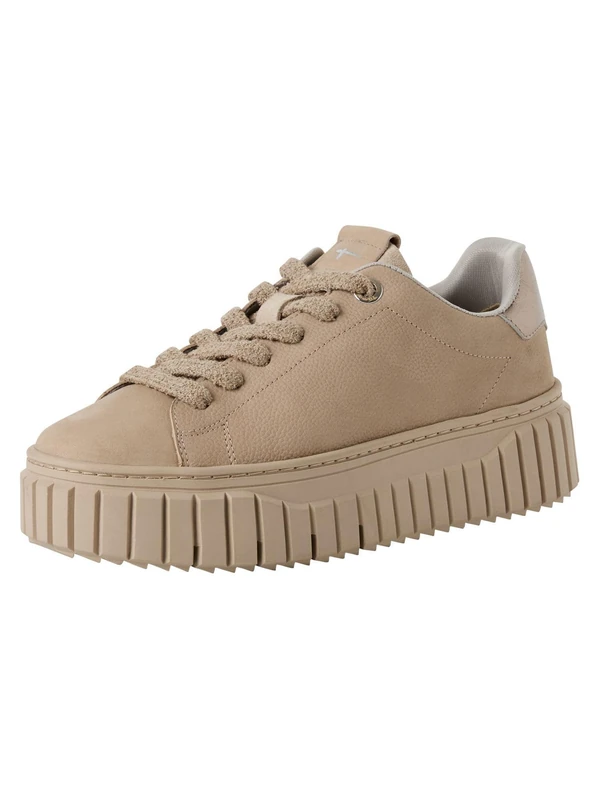 Tamaris 1-23702-45/098 Lace-Up Shoes Smooth Leather Women in Black, Beige, 8 UK