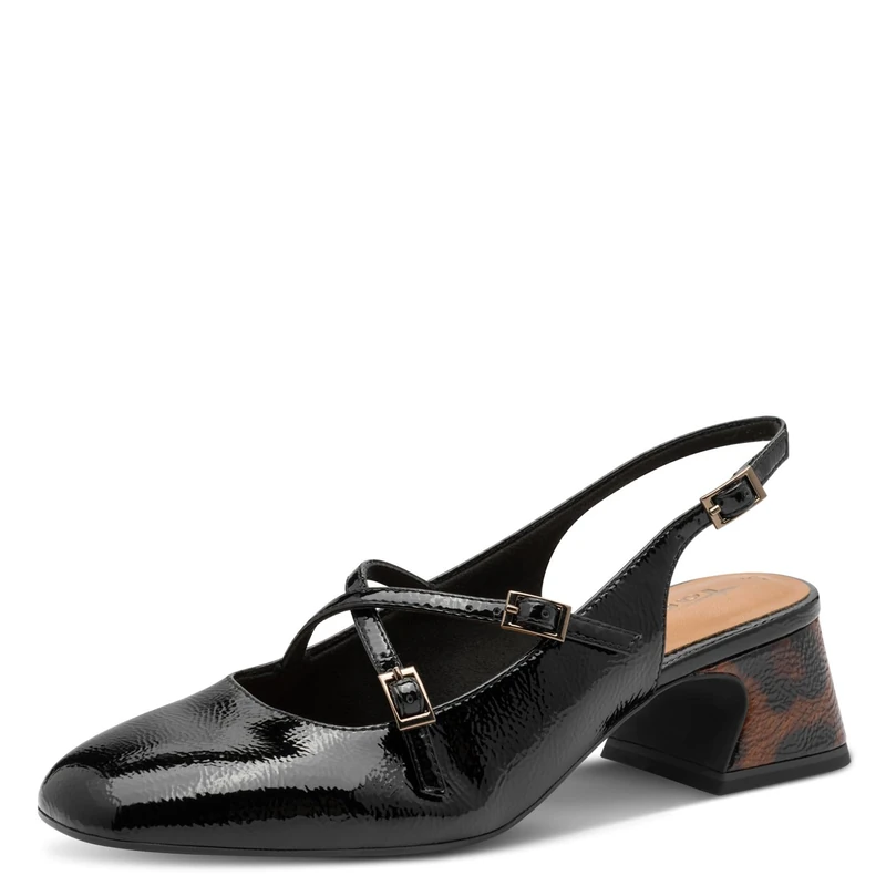 Tamaris Women's Sling Flat, Black (Black Comb), 6 UK