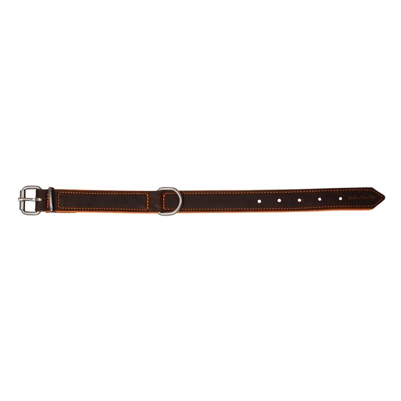 JACK AND VANILLA, Modena Leather Collar for Dogs or Cats, Adjustable 25 mm x 45 cm, Refined and Durable Design, Brown, Occasions, Modena Model